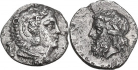 Sicily. Gela. AR Litra, c. 339-310 BC. Obv. Head of Herakles right, wearing lion skin; behind, astragalos. Rev. [ΓΕΛΩΙΩΝ]. Bearded and horned head of ...