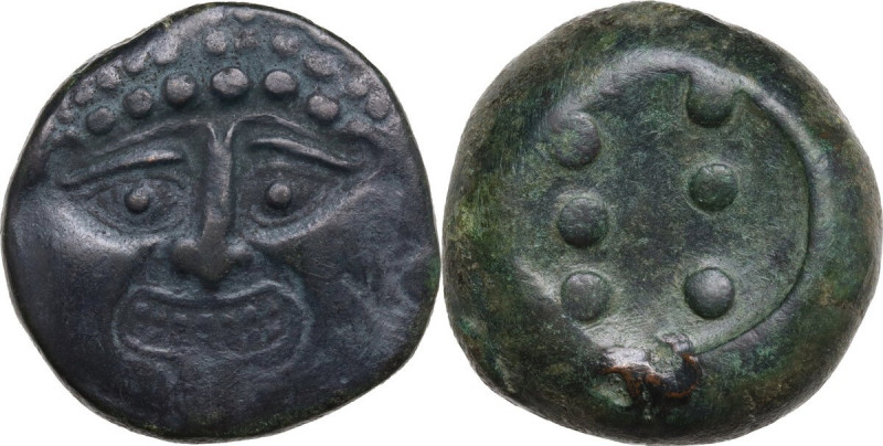 Sicily. Himera. AE Hemilitron, c. 430-420 BC. Calciati Group V. Obv. Gorgonenion...