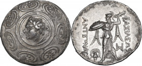 Continental Greece. Kings of Macedon. Antigonos II Gonatas (277-239 BC). AR Tetradrachm. Amphipolis mint. Struck circa 274/1-260/55 BC. Obv. Horned he...