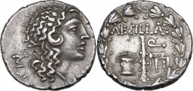 Continental Greece. Macedon. Roman Province. Aesillas as Quaestor (c. 95-70 BC). AR Tetradrachm. Uncertain mint. Obv. ΜΑ[ΚΕΔΟΝΩΝ]. Head of the deified...