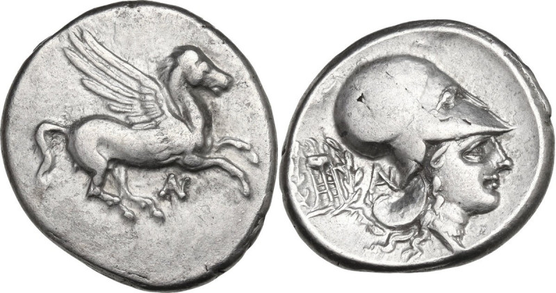 Continental Greece. Acarnania, Anactorium. AR Stater, c. 350-300 BC. Obv. Pegaso...