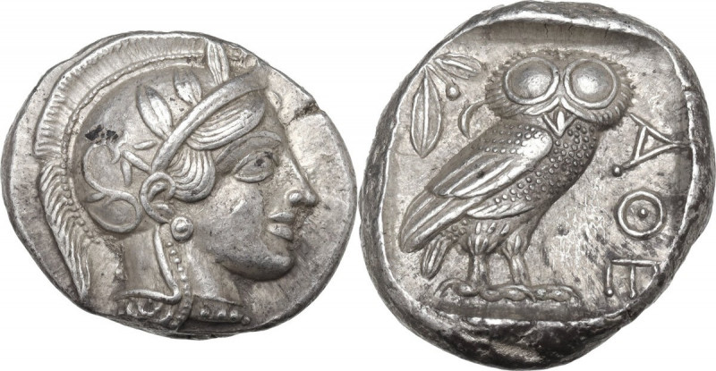 Continental Greece. Attica, Athens. AR Tetradrachm, c. 454-404 BC. Obv. Head of ...