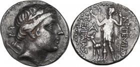 Greek Asia. Pamphylia, Perge. AR Tetradrachm, c. 2nd century BC. Obv. Wreathed head of Artemis right, bow and quiver over shoulder. Rev. ΑΡΤΕΜΙΔΟΣ/ ΠΕ...