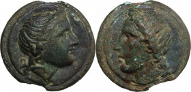 Apollo/Apollo series. AE Cast As, 275-270 BC. Obv. Diademed head of Apollo right. Rev. Diademed head of Apollo left. Cr. 18/1; Vecchi ICC 33. AE. 293....