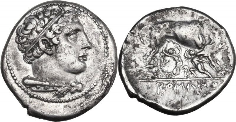 Anonymous. AR Didrachm, uncertain Campanian mint, 269-266 BC (?). Obv. Head of H...