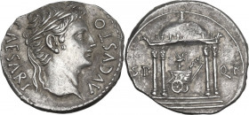 Augustus (27 BC - 14 AD). AR Denarius, uncertain Spanish mint (Colonia Patricia?), c. 18 BC. Obv. CAESARI AVGVSTO. Laureate head right. Rev. S. P. - Q...