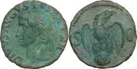 Divus Augustus (died 14 AD). AE As, struck under Tiberius, c. 34-37 AD. Obv. DIVVS AVGVSTVS PATER. Radiate head left. Rev. S - C. Eagle standing facin...