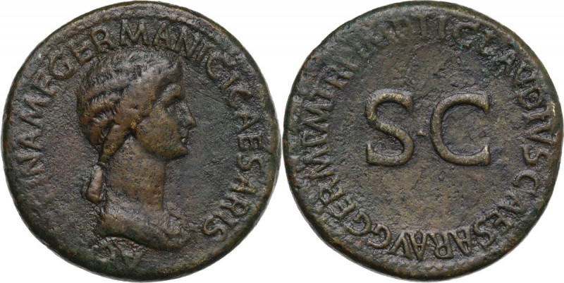 Agrippina Senior, wife of Germanicus and mother of Caligula (died 33 AD). AE Ses...