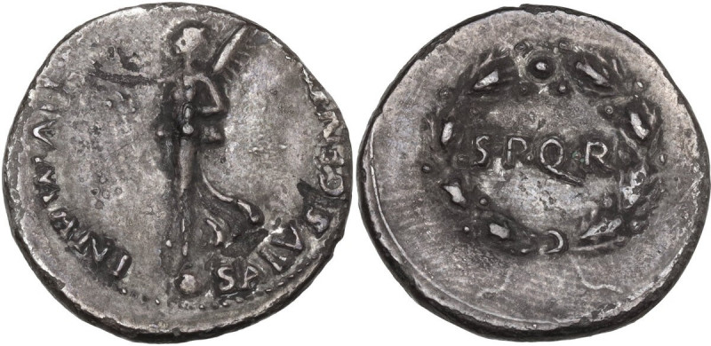 Civil Wars. AR(?) Denarius. Vindebona (Vienna) mint. Struck under Gaius Julius V...