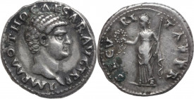 Otho (69 AD). AR Denarius, Rome mint. Obv. IMP M OTHO CAESAR AVG TR P. Bare head right. Rev. SECVRITAS PR. Securitas standing left, holding wreath and...