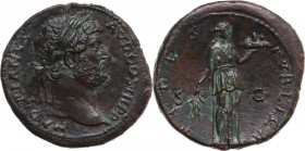 Hadrian (117-138). AE Sestertius, Rome mint, 130-138 AD. Obv. HADRIANVS AVG COS III P P. Laureate head right. Rev. FIDES PVBLICA. Fides standing right...