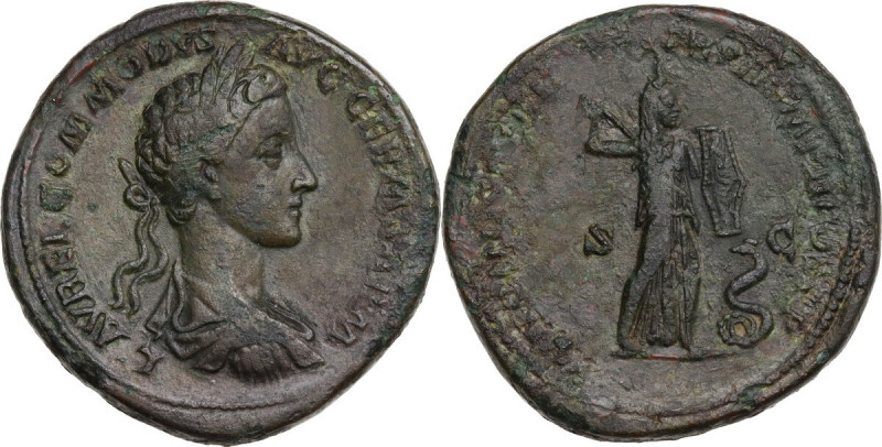 Commodus as Caesar, (166 -177). AE Sestertius. Struck under Marcus Aurelius, 177...