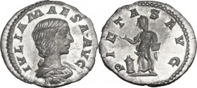 Julia Maesa, grandmother of Elagabalus (died 225 AD). AR Denarius. Struck under Elagabalus, 218-220 AD. Obv. IVLIA MAESA AVG. Draped bust right. Rev. ...