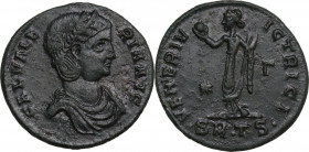 Galeria Valeria, daughter of Diocletian, wife of Galerius (died 315 AD). AE Follis, Thessalonica mint, 308-310 AD. Obv. GAL VALERIA AVG. Diademed and ...