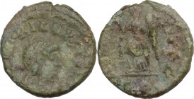 Majorian (457-461). AE 13 mm. Mediolanum mint. Obv. [DN] MAIORIANVS PF A[VG] Pearl-diademed, draped and cuirassed bust right. Rev. VIC[TORIA] AVGGG. V...