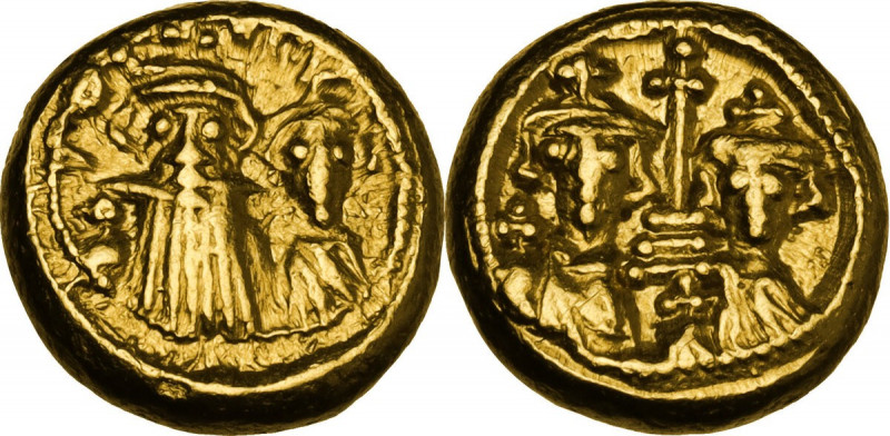 Constans II (641-668). AV Solidus, Carthage mint. Obv. Crowned and draped facing...