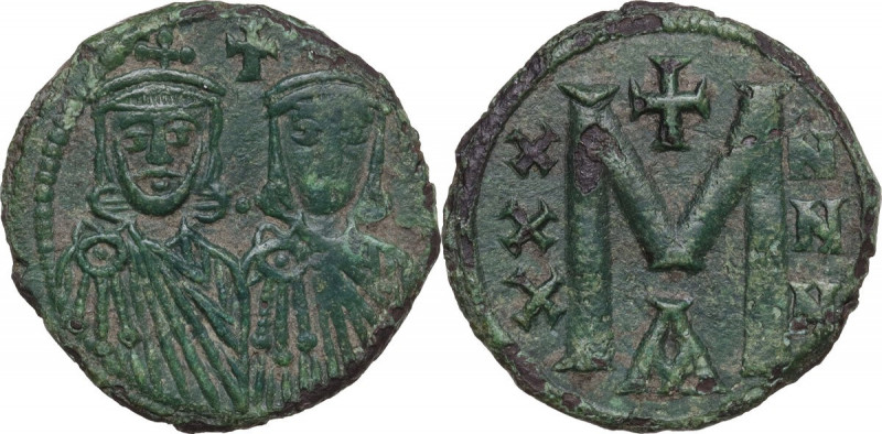 Leo V the Armenian, with Constantine (813-820). AE Follis. Constantinople mint. ...