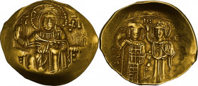 The Empire of Nicaea. John III, Ducas (1222-1254). AV Hyperpyron, Magnesia mint, circa 1232-1254. Obv. Christ seated facing upon throne without back, ...