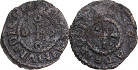 Tripoli. Raymond II (1137-1352). AE 17 mm, early period, c. 1137-1147. D/ Small patent cross; annulet at the end of each arm. R/ Plain cross; one pell...