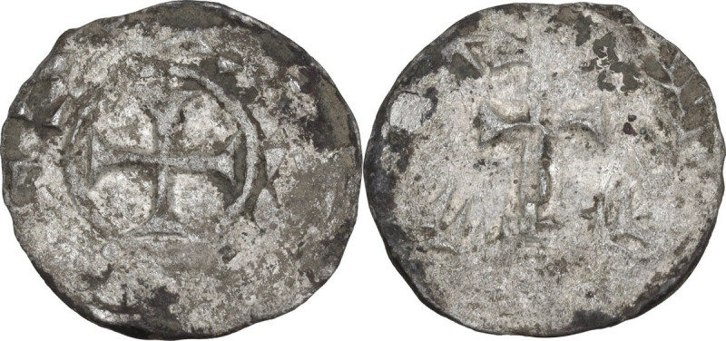 Jerusalem. Pilgrim Coinage. BI Denier. D/ Patent cross. R/ Patriarchal cross on ...