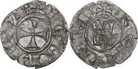 Cyprus. Henry I of Lusignan (1218-1253). BI Denier. D/ Patent cross. R/ Gateway with two battlements (V) and door. Malloy 24 (obv) and 25c (rev); Schl...