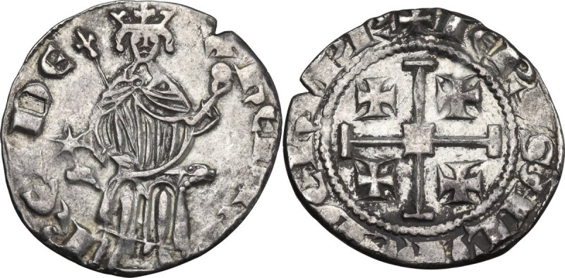 Cyprus. Henry II of Lusignan, Second Reign (1310-1324). AR Gros. D/ King seated ...