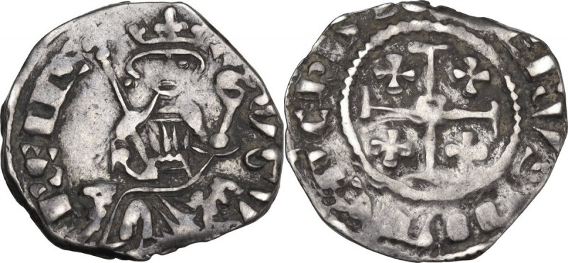 Cyprus. Hugh IV of Lusignan (1324-1359). AR Half Gros, Nicosia mint (?). D/ King...