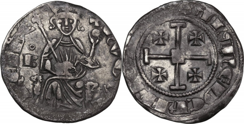 Cyprus. Hugh IV of Lusignan (1324-1359). AR Gros, Nicosia mint (?). D/ King seat...