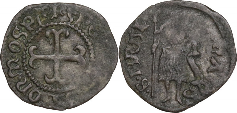 Rhodes. The order of St. John. Peter of Aubusson (1476-1503). BI Denier. D/ Cros...