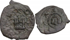 Genoese Colonies. Caffa. AE Follaro after 1433. D/ Genoese door. R/ Tamga of the Ghirei. Cf. Schl. pl. XVII; Lunardi C63; Retowski pl. VI, 262. AE. 1....