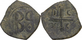 Genoese Colonies. Rhodes. AE Follaro (?). D/ Two opposite large B. R/ Ornated cross; I C - X C in the angles. Schl. pl. VIII, 26; Lunardi R12. AE. 2.4...