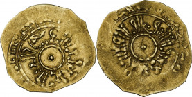 Amalfi. Duchi Amalfitani ( X-XII sec.). Tarì. D/ Globetto entro cerchio e due giri di legende pseudo cufiche. R/ Globetto entro cerchio e due giri di ...