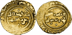 Cassibile. Ibn Al Thumna (1052-1062). Tarì. D/ Legenda pseudo cufica su tre righe; sopra, stella. R/ Legenda pseudo cufica su tre righe; al centro, gl...