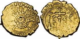 Palermo. Guglielmo I (1154-1166). Multiplo di tarì. D/ Due globetti circondati da altri otto globetti dispsosti a cerchio per formare una G; intorno l...