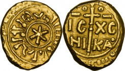 Messina. Guglielmo II (1166-1189). Multiplo di tarì. D/ Stella a sei raggi; attorno, legenda cufica ( il Re Guglielmo bramoso di essere esaltato da Di...
