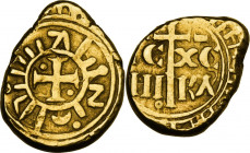 Messina o Palermo. Enrico VI di Svevia (1191-1196). Multiplo di tarì. D/ Croce potenziata accantonata da globetti nel primo e nel quarto angolo. R/ Cr...