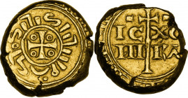 Messina. Federico II di Svevia (1197-1250). Multiplo di tarì. D/ Piccola croce patente accantonata da quattro cerchietti; nel giro esterno, legenda ps...