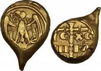 Manfredonia. Manfredi di Svevia (1258-1266). Multiplo di tarì. D/ Aquila con ali spiegate volta a destra; davanti al volto +O; dietro, V. R/ Croce lat...