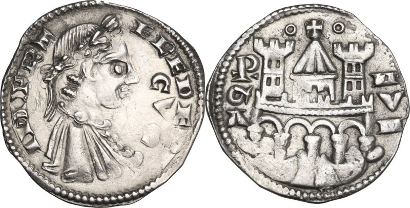 Bergamo. Comune a nome di Federico II (sec. XIII-XIV). Grosso da 4 denari. D/ Bu...