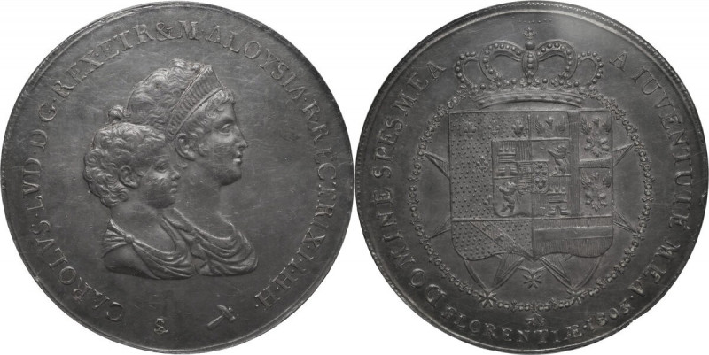 Firenze. Carlo I di Borbone e Maria Luigia Reggente (1803-1807). Dena o scudo da...