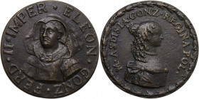 Mantova. Eleonora Gonzaga (1598-1655) e Ludovica Maria (1611-1667). Medaglia s.d. D/ ELEON GONZ FERD IMPER. Busto velato di trequarti a sinistra. R/ M...