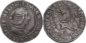 Milano. Gian Galeazzo Maria Sforza (1488-1494). Testone. D/ Busto del duca corazzato a destra; dietro alla testa, borchia. R/ Scudo, elmo e cimiero a ...