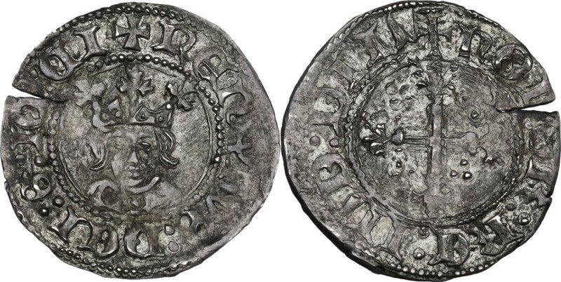 Napoli. Renato d'Angiò (1435-1442). Quarto di gigliato. D/ Busto frontale del re...