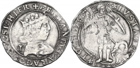 Napoli. Ferdinando I d' Aragona (1458-1494). Coronato. D/ Busto coronato in età senile del re volto a destra; dietro, lettera I (Jacopo Cotrullo maest...