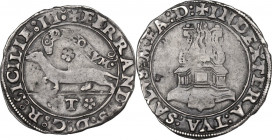 Napoli. Ferdinando II d'Aragona (1495-1496). Armellino. D/ Armellino gradiente a sinistra sormontato da rosetta e nastro recante la scritta DECORVM; s...