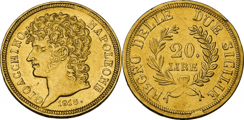 Napoli. Gioacchino Murat (1808-1815). 20 lire 1813. D/ Testa a capo nudo a sinis...