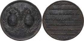 Napoli. Ferdinando II di Borbone (1830-1859). Medaglia 1840 per la linea di confine tra lo Stato Pontificio ed il Regno delle Due Sicilie. D/ Stemma b...