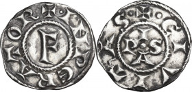 Pisa. Repubblica a nome di Federico I (1155-1312). Grosso. D/ Grande F (Federicus). R/ Le lettere P I S A disposte a croce attorno a globetto. CNI 8; ...