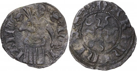 Rimini. Sigismondo Pandolfo Malatesta (1432-1463). Quattrino. D/ Sole a otto raggi con crocetta al centro. R/ San Giuliano, nimbato, nudo fino alla ci...