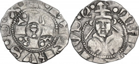 Roma. Martino V (1417-1431), Oddone Colonna. Bolognino. D/ Le lettere U R B I disposte a croce attorno a colonna coronata, emblema della famiglia del ...